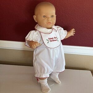 19" Vintage Berjusa 53 Blonde Baby Doll Sleep Eyes Toddle Tyke Christmas Outfit